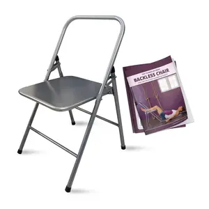 California Wellness Products Iyengar Yoga Chair | Backless Yoga Chair for Holding, Alignment, Flexibility | Capacity: 100kg (Yoga Chair + Book)