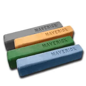 Maverick Abrasives | Metal Polishing Compound Bars – For Aluminum, Stainless, Steel, Copper, Brass & Plastics | Cut, Color & Mirror Finish | Tripoli T-88, SS-77 Stainless, Green Rouge G-16, Blue SS-800, White SS-300, No-Scratch Pink | 10" Bars (2–3 lb)