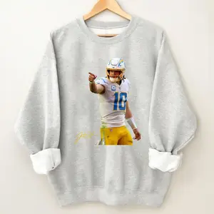 Justin Herbert Vintage Football Graphic Sweatshirt, Fan Apparel