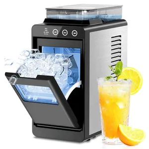 Countertop Ice Maker, 6‑Min Fast Bullet Ice Machine, 26lbs/24H Portable Ice Maker with Dual Water Tanks, 2 Ice Sizes, Self‑Cleaning, Low‑Noise Ice Maker for Home Kitchen, Office, RV