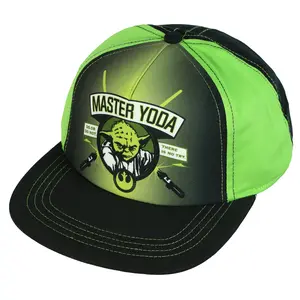 Disney Star Wars Hat Boy's Master Yoda Do or Do Not Flat Brim Snapback Cap
