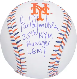Carlos Mendoza New York Mets Autographed Team Color Laces Baseball with Multiple Inscriptions - Limited Edition of 10 - Fanatics Authentic Certified