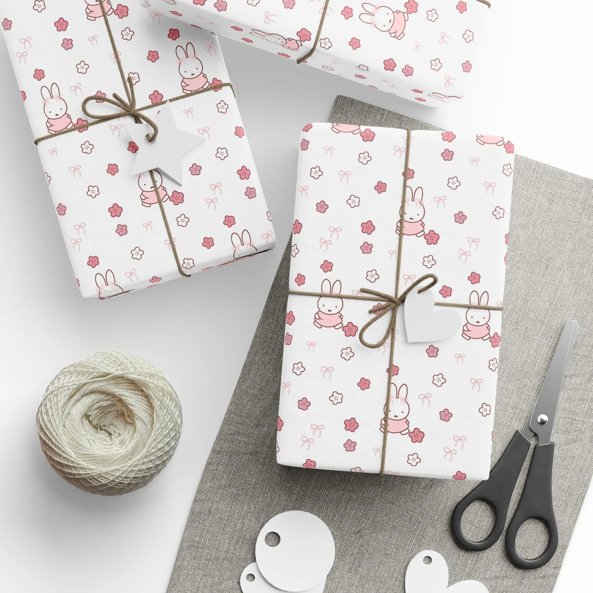 Miffy Sakura Gift Wrap, Cute Miffy Sakura Flower Wrapping Paper - Perfect for Gift Wrapping for For Fans, Loved Ones, Holidays & Special Occasions