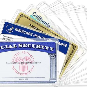 New Medicare Card Holder Protector Sleeves, Social Security Card Protector, 12 Mil Clear PVC Water Resistant Plastic Sleeves for New Medicare/Social Security/Business/ID/Credit Cards(6 Pack)