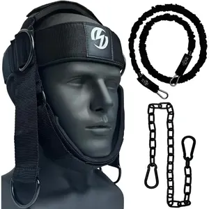 Harness for Increases  Core Strength -  Exerciser with 30" Heavy Duty Steel Chain for Safely Lifting Weights Up to 280 lbs Black