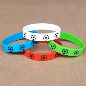 4 Pack Silicone Rubber Wristbands for Soccer Fans, World Cup Theme Sports Bracelet for Men Women, Cheering Accessory for Outdoor Exercise
