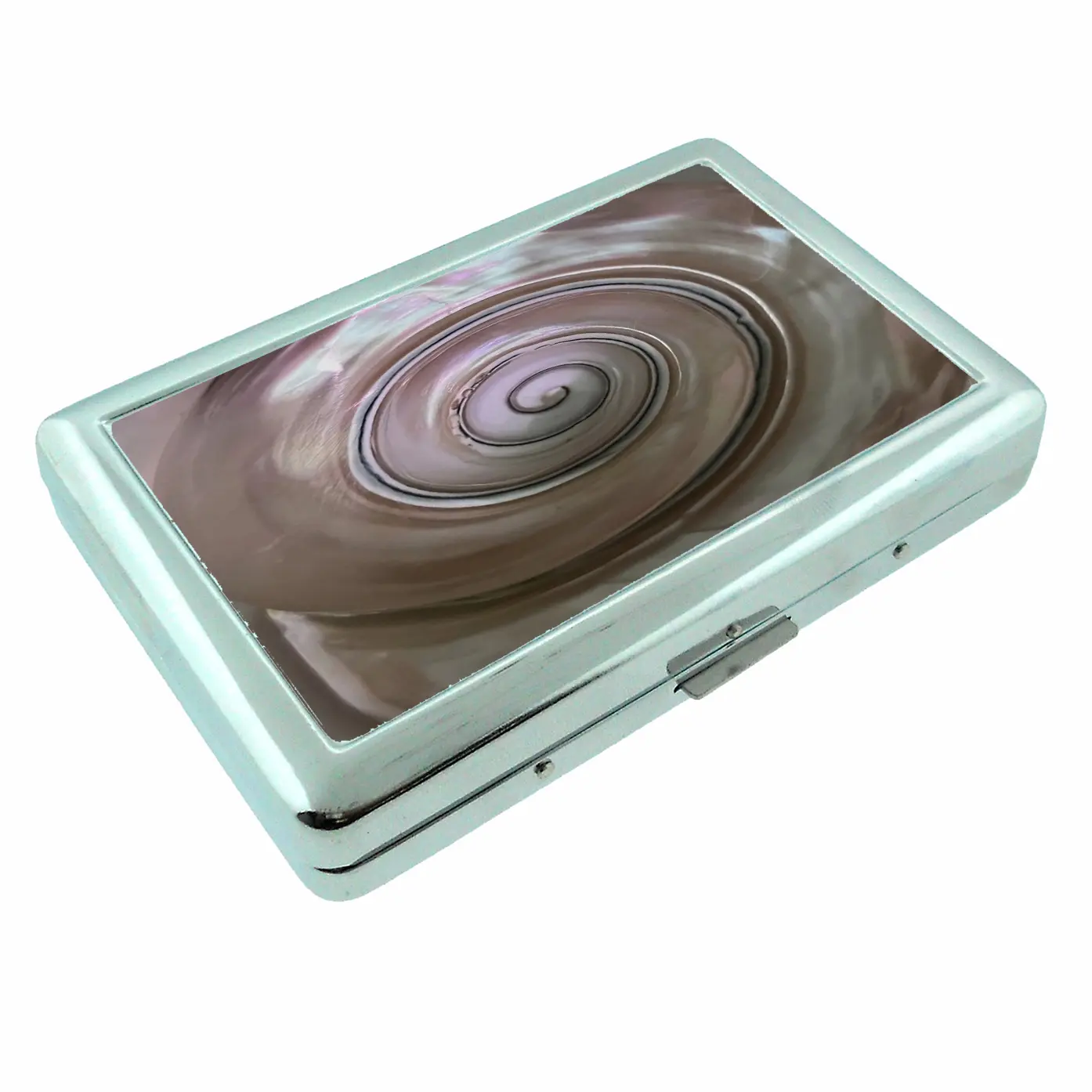 Seashore Seashell Spiral Metal Case Wallet