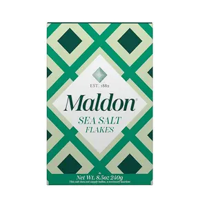Maldon Salt, Sea Salt Flakes, 8.5 oz (240 g), Kosher, Natural, Handcrafted, Gourmet, Pyramid Crystals (Packaging May vary)