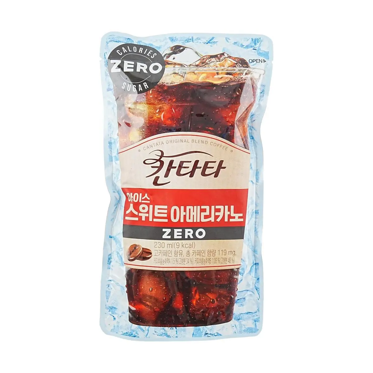 LOTTE Contata Zero Sugar Fat-Free Iced Americano Coffee Drink 230ml - Authentic Korean Convenience Store Style