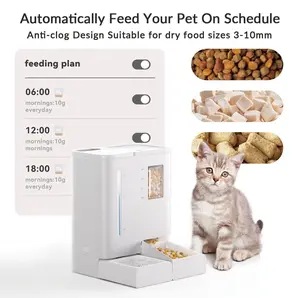 Automatic Pet Feeder & Water Fountain, App Control Cat Food Dispenser, 5L Smart Pet Feeder with Voice Recorder APP Control 2.4G/5G WiFi for Cats Dogs, Automatic Food Dispenser Pet Products