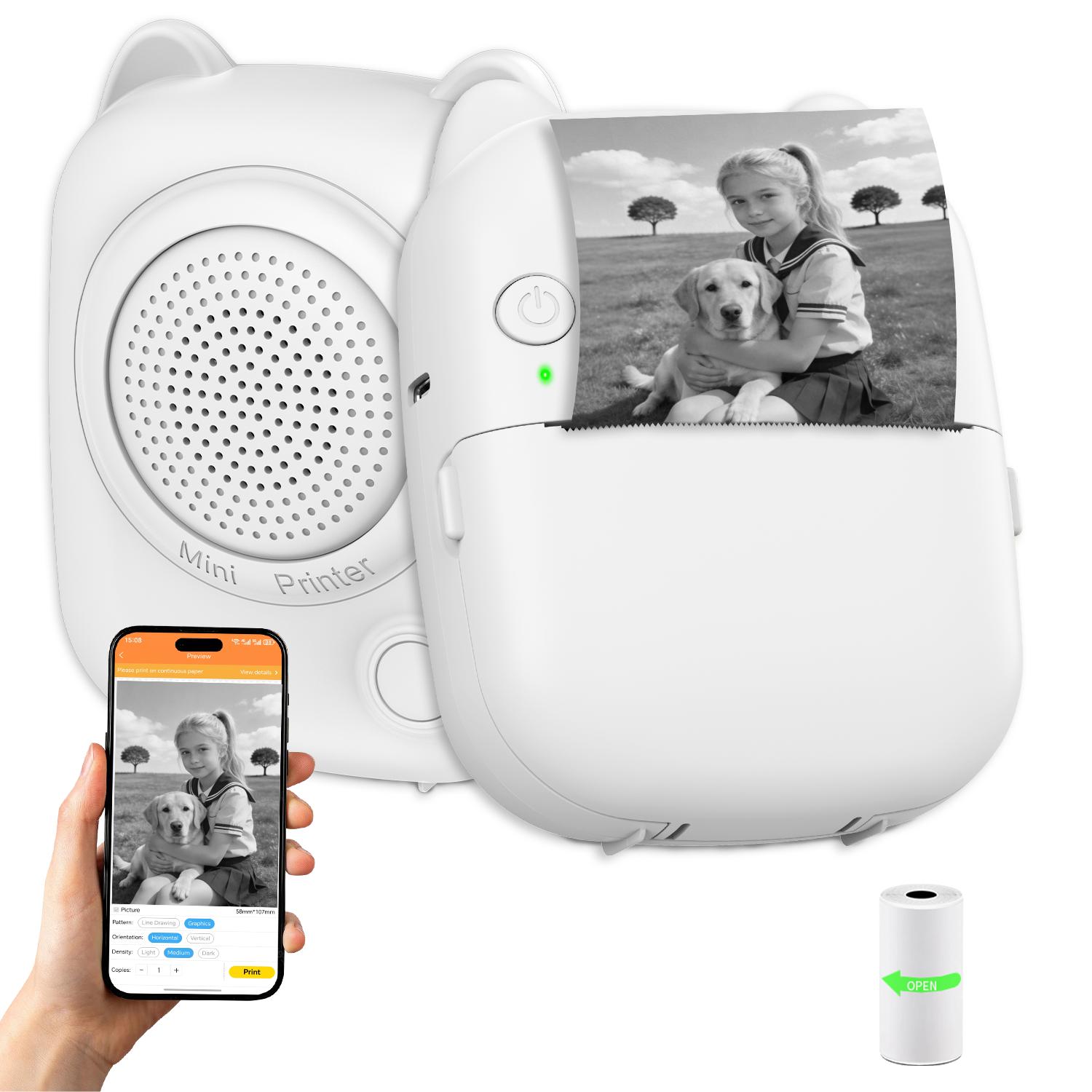 2026 Newest AI Voice Sticker Printer,Portable Mini M8 Printer - Connects Via An App,Inkless Thermal Photo Printer for iOS & Android, Ideal for Gifts, Study Notes, Labels & Receipts, Study Notes Printer | Compact Printer | Durable Plastic Printer