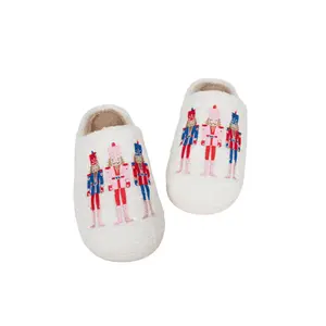 Nutcrackers Holiday Fuzzy Slippers for Women