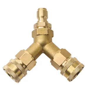 【fathersdaygift】Tool Daily Pressure Washer Tee, Splitter Coupler, Quick Connect Two Handheld to One Power Washer, 3/8 Inch Fitting,