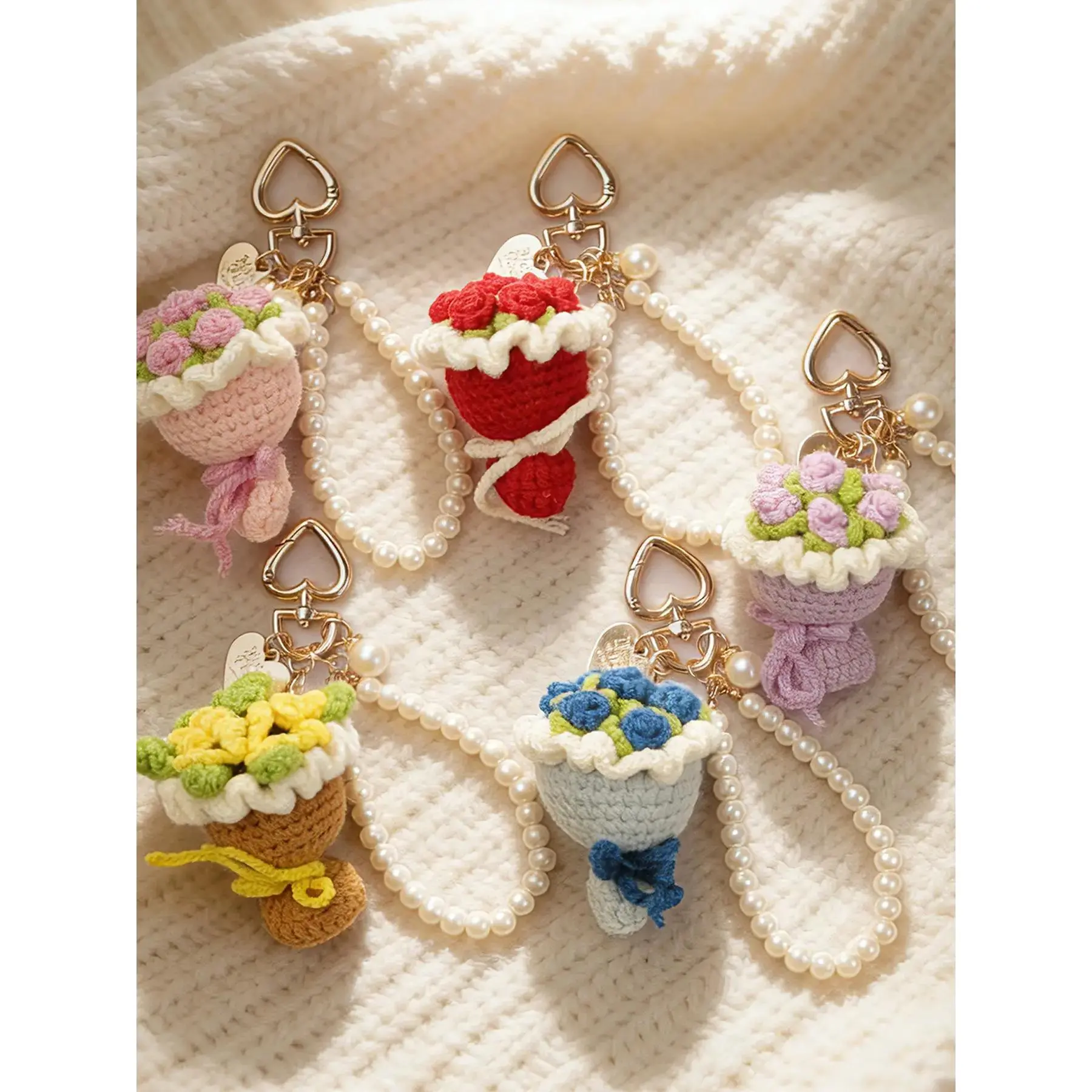 flower crochet phone charms - TikTok Shop