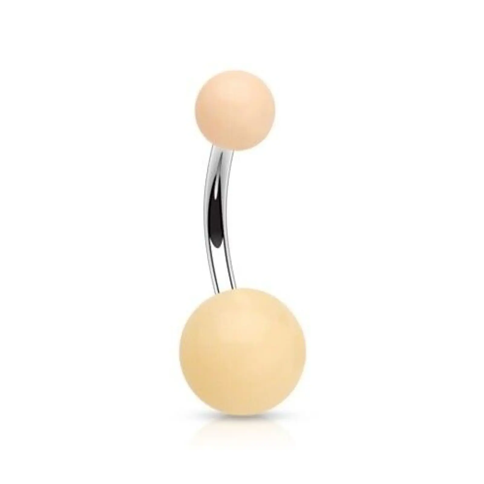 14G Surgical Steel Navel Barbell, 3/8" Flesh Tone Belly Button Piercing Jewelry