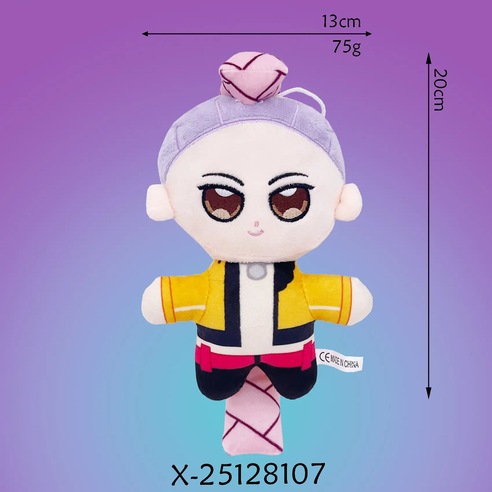 Q version purple hair long braid