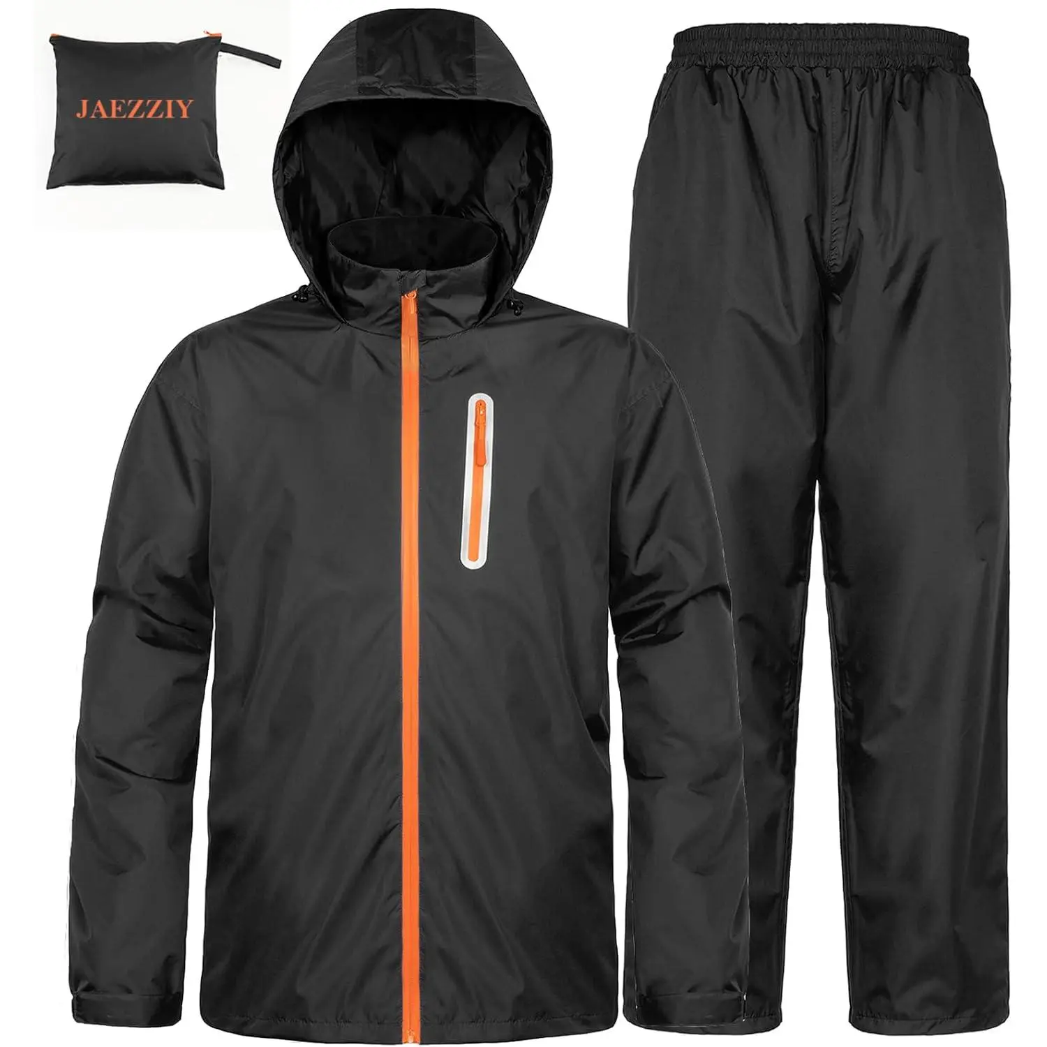 Men's & Female Waterproof Lightweight Hooded Breathable Rain Suit with Chest Pocket, Ideal for Camping, Golf, Daily Work