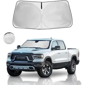 Car Windshield Sun Shade Custom Fit 2010-2026 Dodge RAM 1500 2500 3500 Truck Accessories Sunshade Foldable Sun Visor Protector Front Window Cover Fits 2Dr RegularCab, 4Dr QuadCab, CrewCab, MegaCab