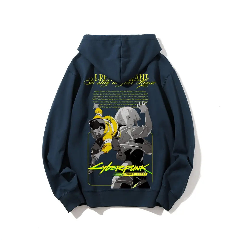 cyberpunk edgerunners david and lucy print pure cotton hoodie