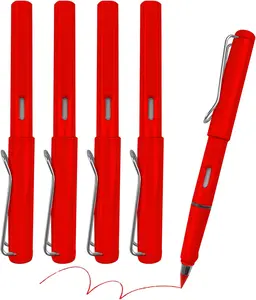 Everlasting Erasable Red Checkered Pencils, Correction Pencils with Erasers for Checking Maps, Marking Maps, Coloring Tests, Grading, Pack of 4