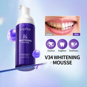 Brightening mousse foaming toothpaste effectively cleans tartar, tooth stains, removes odors, freshens breath, is portable and easy to use, and protects teeth.