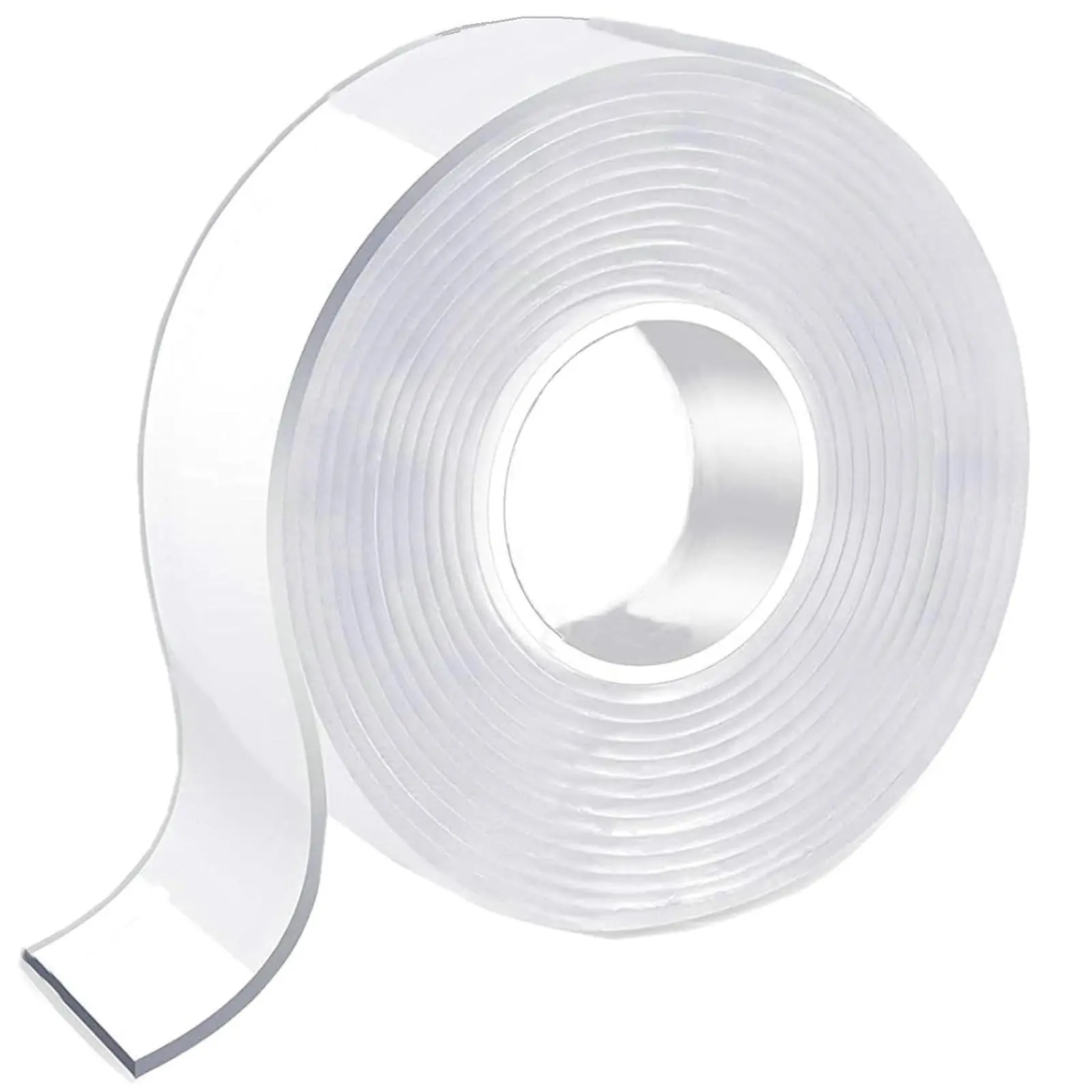 Double Sided Tape Heavy Duty Multipurpose Removable Nano Mounting Tape, Strong Clear Acrylic Adhesive Strips for Poster, Photo, Sign & Carpet, Reusable Transparent Two Sided Tape for Household Decor(1.38“ 9.84ft)