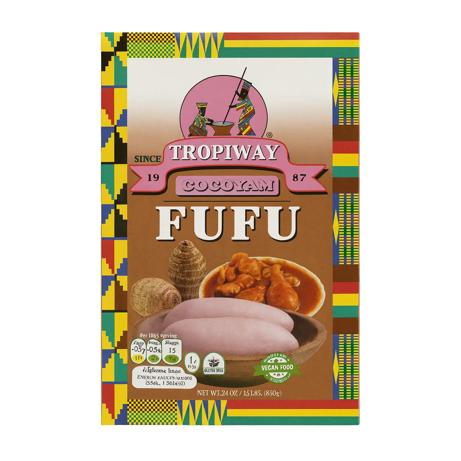 Tropiway Vegan Cocoyam Flour (24oz) - Smooth, Stretchy Staple for Amala, Pounded Yam, Foutou, Kwanga, Akumé & Groundnut Soup