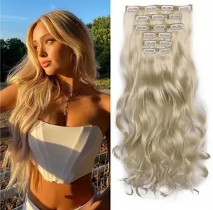 Mystique Hair Clip-in Synthetic Hair Extensions Long Wavy 6PCS Hairpieces 20 Inch, Natural Looking Fluffy Hair Extensions for Women & Girls, Natural Volume Hair, Daily Wear & Party Use, Friendly for Beginners, Glamorous Waves, Great Quality