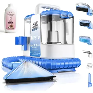 Portable Carpet & Upholestery Cleaner Machine for Pets, Spot, Stain, Couch Cleaner Machine with  Suction and and Cleaning Solution, /Auto Detailer, Lightweight Compact Design, Blue