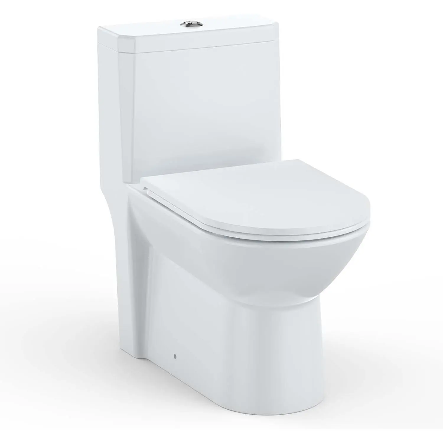 GARVEE Elongated One Piece Toilet for Bathrooms with Top Dual Flush 3/4.8L, Ceramic Toilet with D Shape Soft Close Seat, cUPC Certified Water Saving Toilet