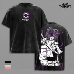 Future Trunks Dragon Ball Z T-Shirt - Vintage Acid Wash Anime Streetwear - Capsule Corp Hope Graphic Tee - Retro 90s DBZ Cotton Shirt for Men