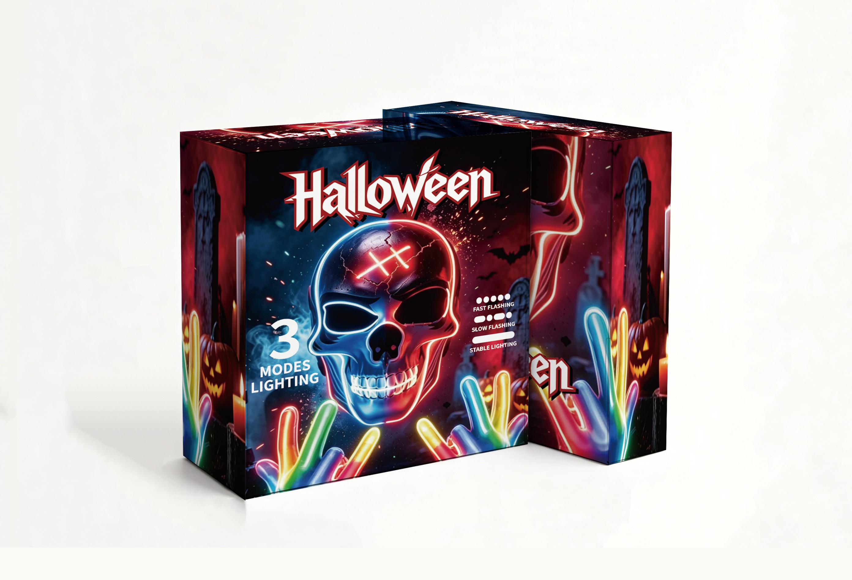 2026 Upgrade Halloween Scary LED Mask LED Skeleton Mask Purge Hacker Mask Glow in The Dark Mask for Halloween Costume Party Creepy Spooky