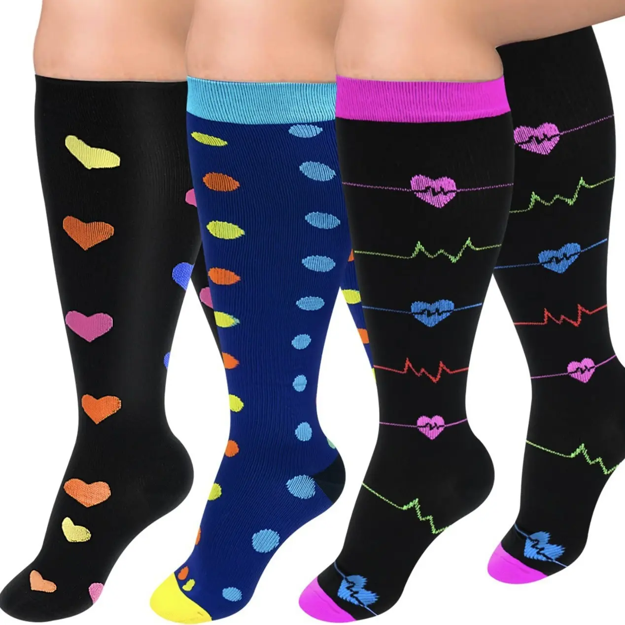 3 pairs of styles 9 color hearts/colored