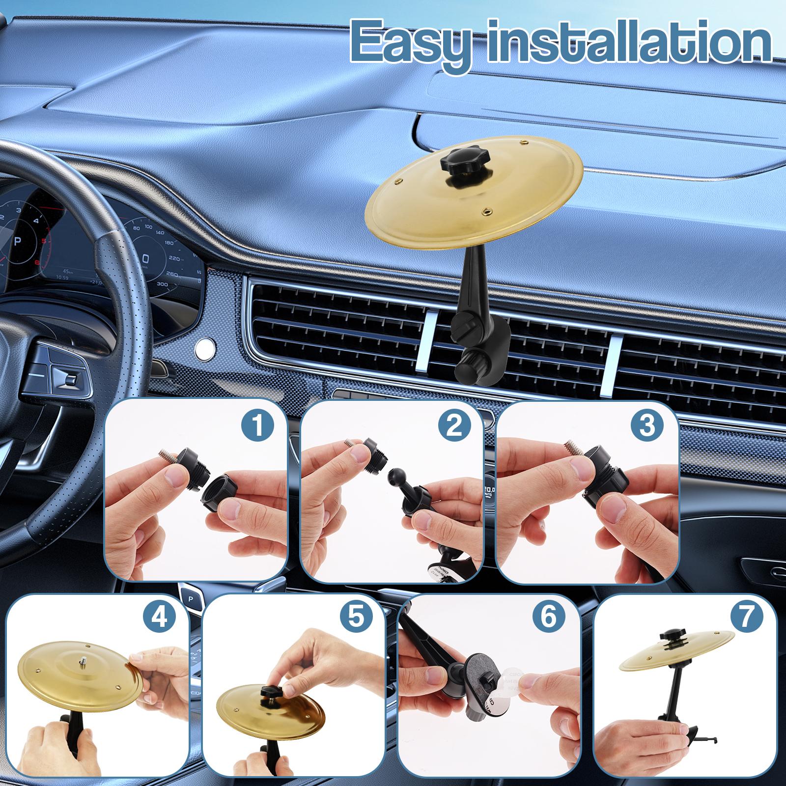 1/2 Pcs Fun Car Cymbal Air Vent - Compact Easy to Install Car Crash Cymbal with 2 Mini Drum Sticks, Creative Car Vent Cymbal for Driver, Drummer and Music Lover