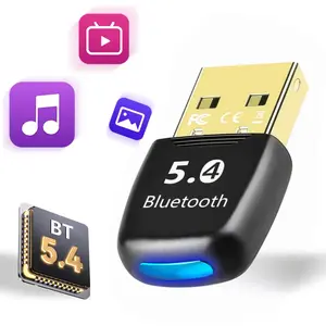 USB Bluetooth-compatible Adapter, Bluetooth-compatible 5.4 Encryption Dog Receiver, Plug-And-Play, Compatible with Windows 11/10/8.1/7, Headphones/speakers/keyboard/mouse