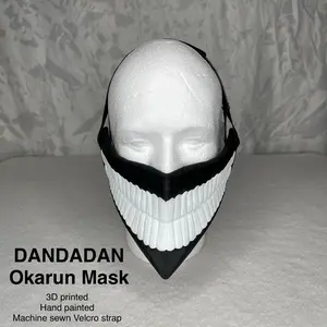 DANDADAN Okarun Mask - 3D Printed Hand Painted with Velcro Strap for Secure Fit