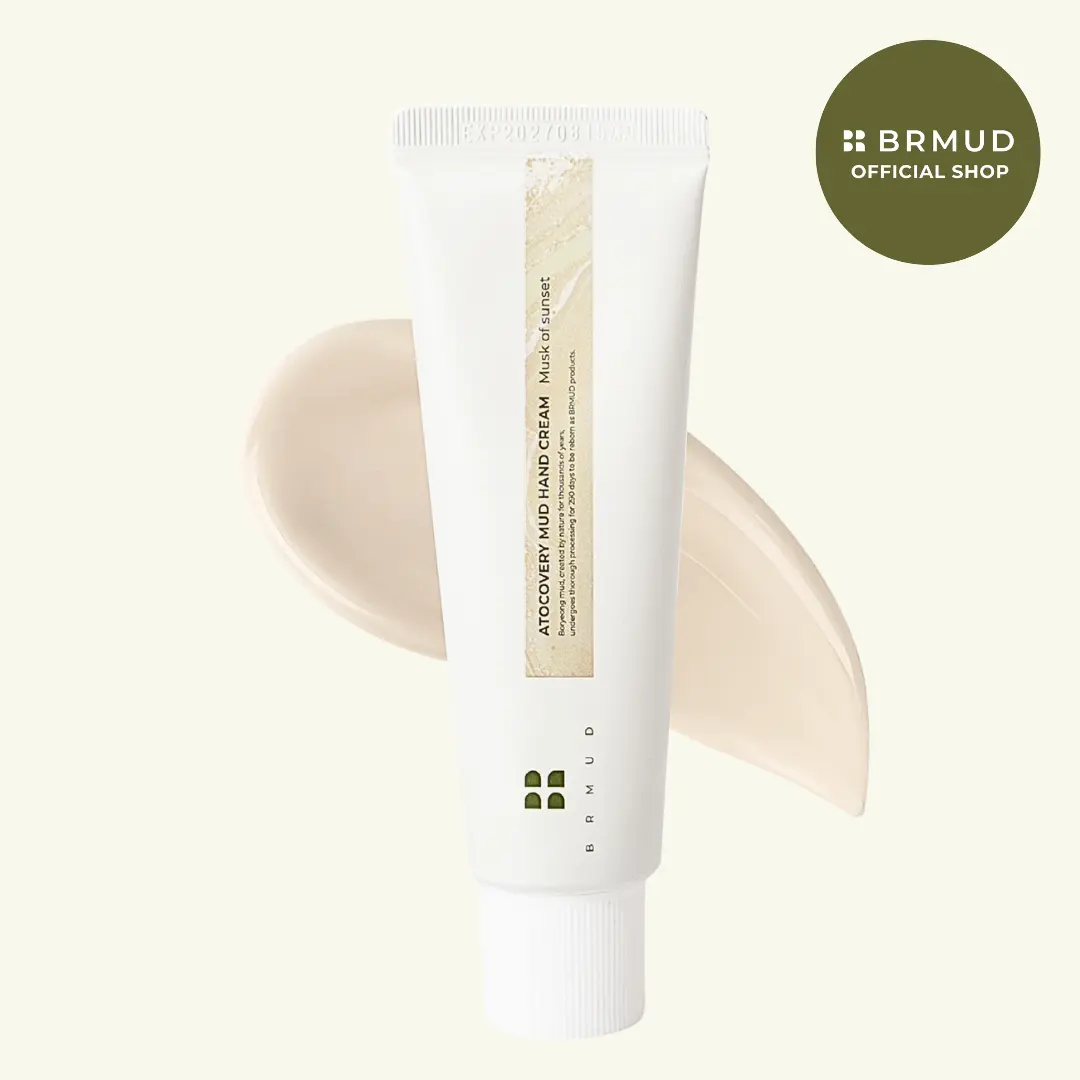 [Official Shop] BRMUD Atocovery Mud Hand Cream Musk of Sunset 50ML – Velvety Hug for Dry Hands, Fast-Absorbing & Soothing Hydration with Sea Silt, Moisture Nails Moisturizer