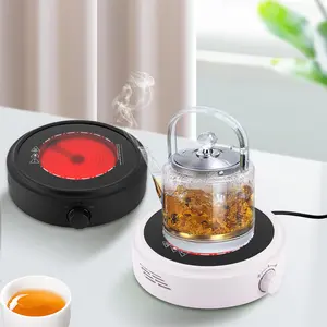 Mini Electric Stove, Portable Round Hot Plate, Electric Ceramic Stove, Multifunction Home Heater for All Flat-bottomed Utensils Ceramic for Making Tea, Coffee