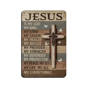 nspirational Christian Wall Decor - Retro Jesus My Everything Metal Sign, Blessed Religious Gifts for Mother’s Day, Birthday & Baptism, Vintage Tin Sign for Office, Chapel, Living 8 x 12 inches bless aluminum enthusiast ideal Wooden Decorating House tikt