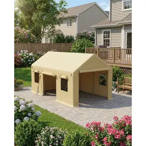 YJ-Garvee 10 Ft x 20 Ft Portable Carport Replacement Roll-Up Doors, Zipper Doors, Outdoor Garage for Car, Truck, Boat, Car Canopy (Zipper Doors Only) (2Pcs)