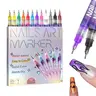 12 Color Acrylic Paint Pens Set, Fast Drying Non-Fading, Perfect for DIY Nail Art Decor & Daily Creative Painting Use, Craft Supplies, Art Markers Pen