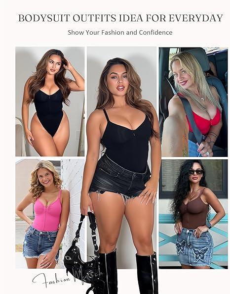 FeelinGirl Seamless Covered Bust Jumpsuit Thong Bodysuit Peach heart collar Fit Womenswear Comfort Shapewear Breathable Comfortable Day Sleeveless Corset Zipper TikTokShopBlackFriday