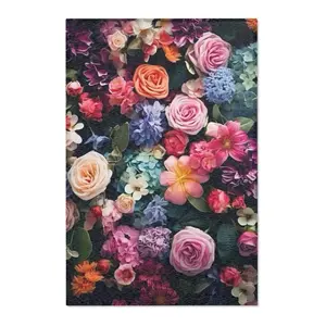Vintage Floral Bouquet Area Rug | Rose Hydrangea Garden Floor Mat
