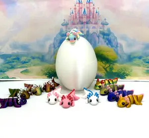 Westcoast 12pcs 3D Printed Mini Axolotl with Egg - Colorful Fidget Toy for Stress Relief and Children Development