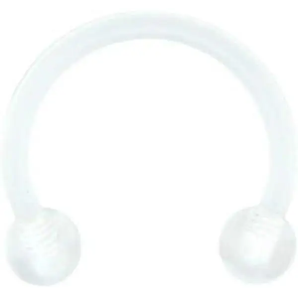 16G Clear Bioflex Flexible Septum Ring Circular Barbell Retainer