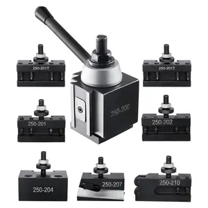 VEVOR Quick Change Tool Post Set, TikTokShopBlackFriday, 8 Pcs, Includes Lathe Tool Holders, Wedge Type Tool Post with Turning Tool Holder Accessories, for Mini Lathe & Metal Lathe 10"-15" Swing, Durable Steel Material