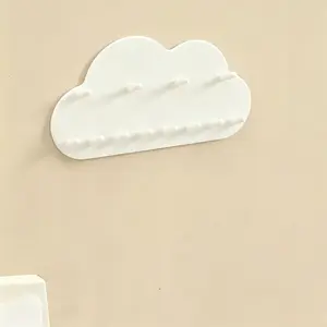 Cloud Wall Mount Jewelry Organizer, Punch-Free Hanging Hook Rack, Ideal for Necklaces Earrings Bracelets, Easy Storage Solution