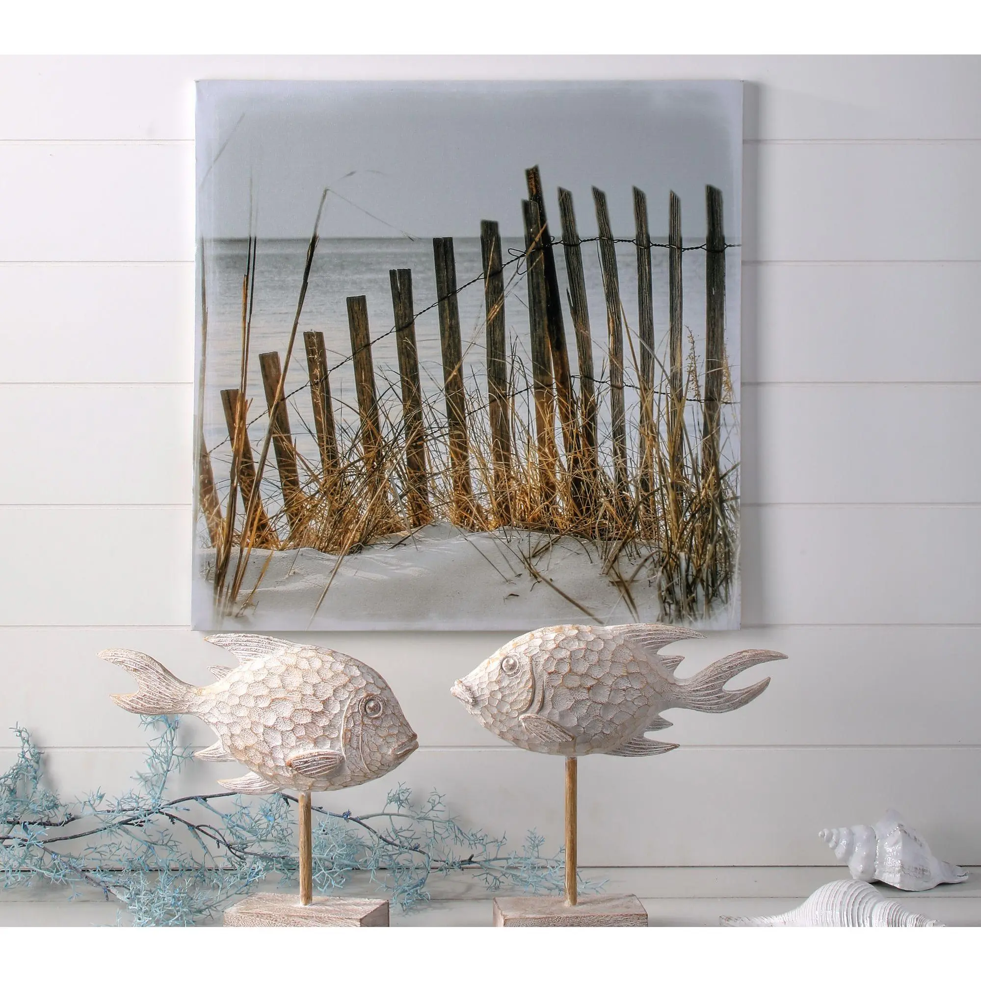 10" Fish Pedestal On Stand Set of 2 by Valerie