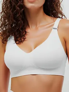 1 pcs Women's Wireless Bra Comfort No padding No Underwire Unlined Cami Bra Seamless Vneck Bra Sports Bra Valentine's Day Breathable Daily Wear