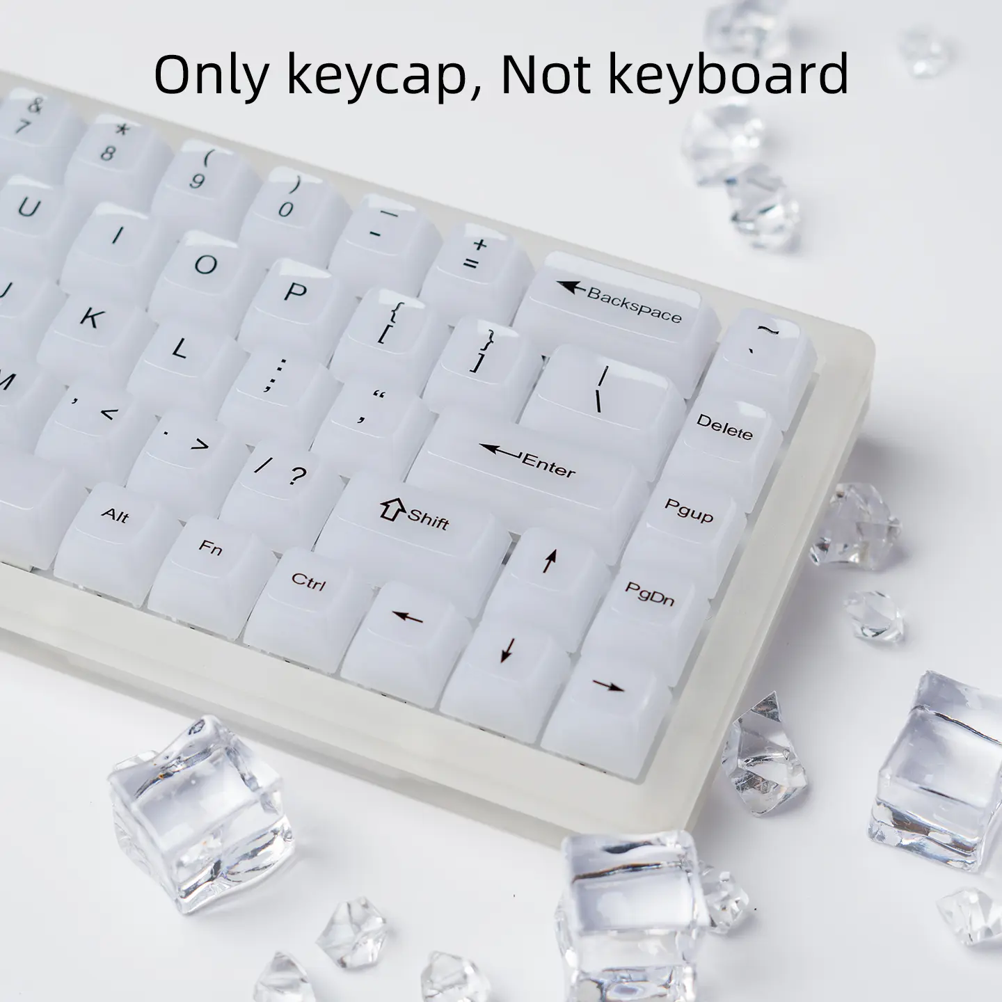 Han White Jade key cap translucent opalescent OEM high ABS material extremely simple style compatible with 6.25U space 61 68 75 84 87 98 99 100 104 108